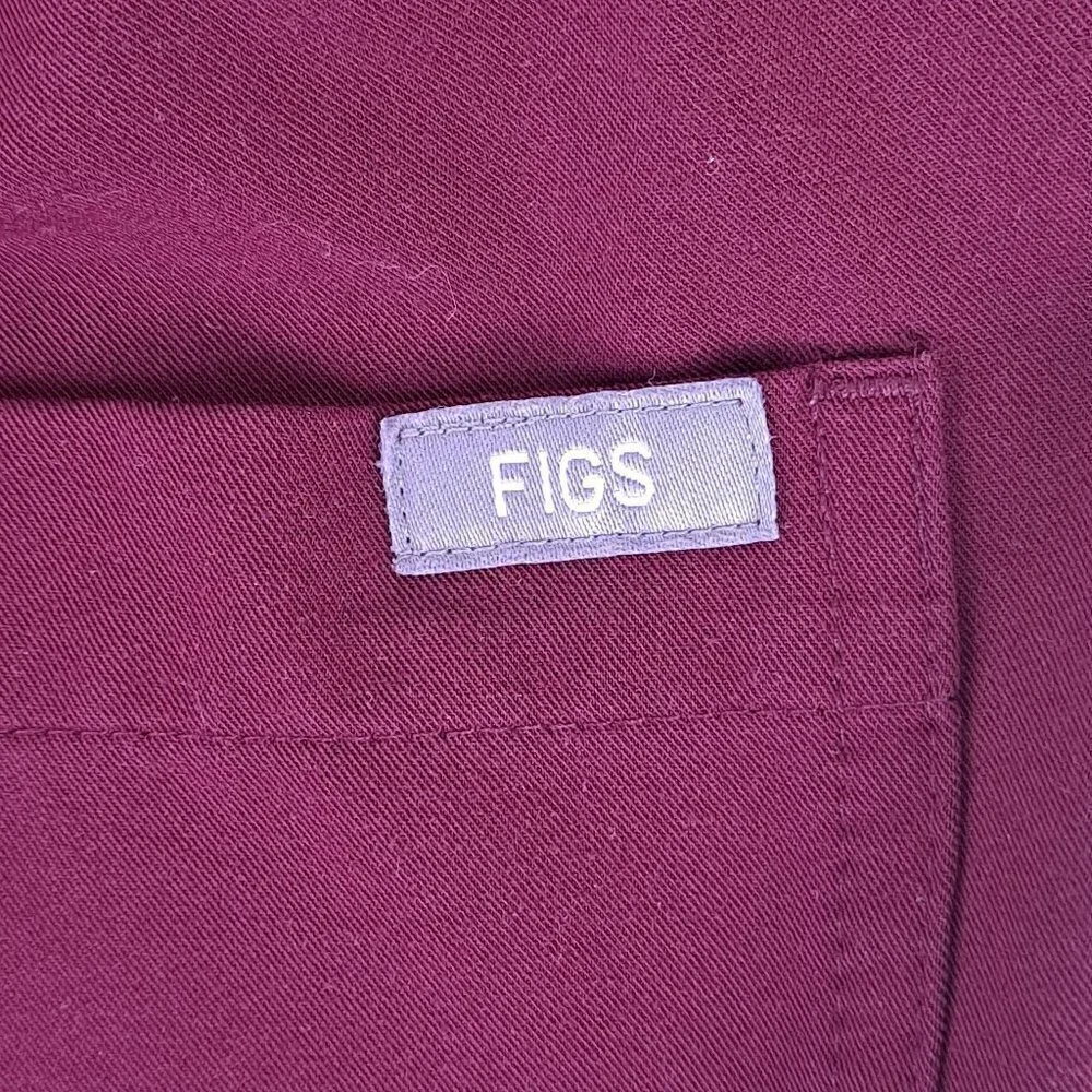 FIGS Mens Size Small Pisco Basic Scrub Pant Dark Red 4 Pockets Elastic Waist